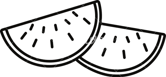 550x256 Watermelon Clipart Outline