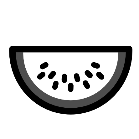 444x444 Clip Art Watermelon Icon Black White Food