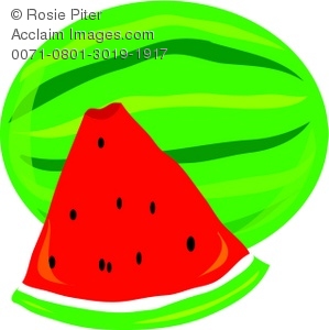 299x300 Illustration Of A Watermelon And A Slice