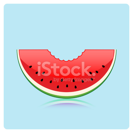 440x440 Simple Bitten Watermelon Slice Stock Vector