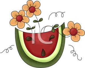 300x240 Watermelon Slice With Three Yellow Daisies