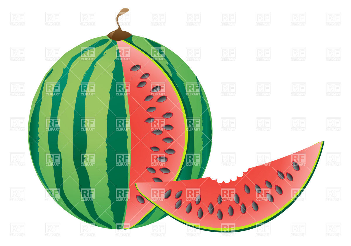 1200x840 Watermelon Slice With Bite Missing Royalty Free Vector Clip Art