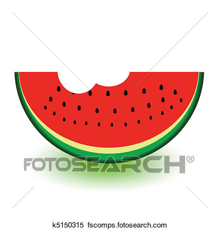 450x470 Clipart Of Watermelon A Bit Vector K5150315