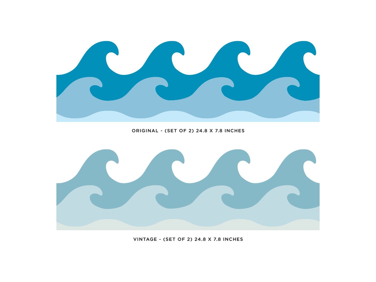 1500x1125 Sunny Decals Wave Wall Border Fabric Wall Decal Set