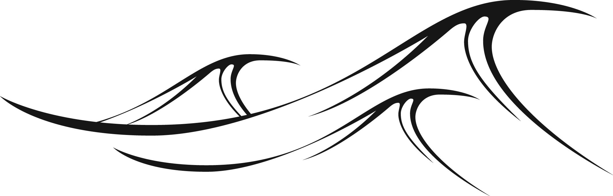 2135x684 Hd Waves Black And White Ocean Clipart Pictures