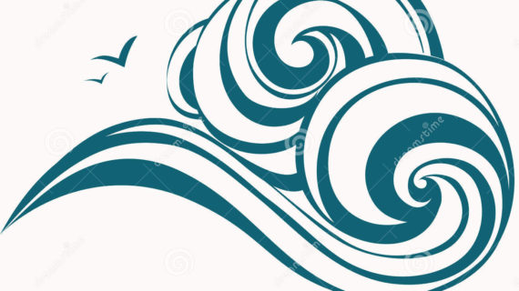 570x320 Ocean Wave Line Drawing Wave Border Clip Art