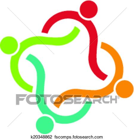 450x470 Clipart Of Abstract Teamwork Wave Group K20348862