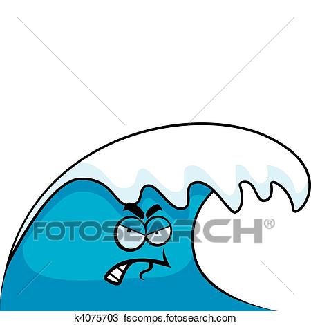 450x470 Clipart Of Angry Wave K4075703