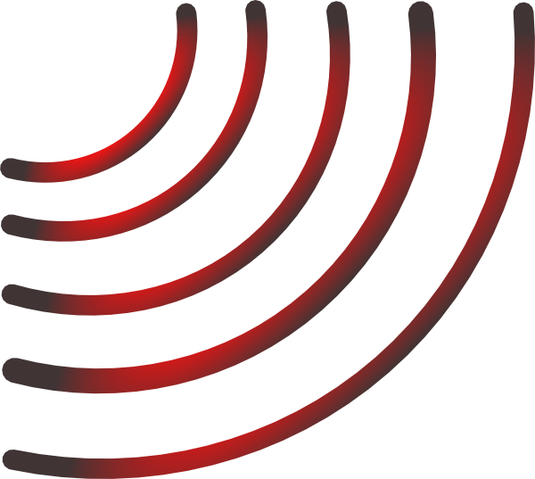 600x537 Radio Waves (Black And Red) Clip Art