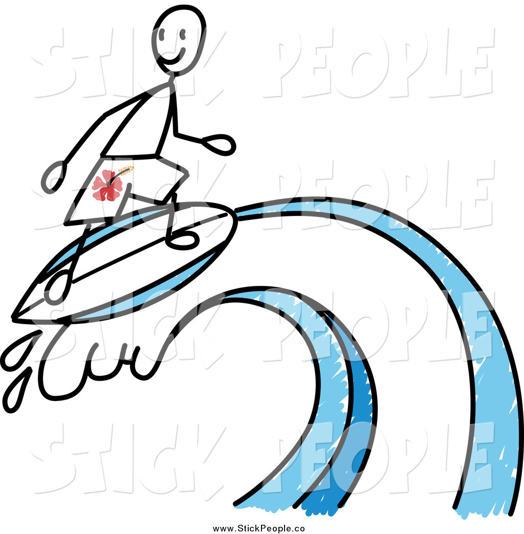 1024x1044 Vector Graphic Of A Stick Man Surfer On A Wave By Frog974