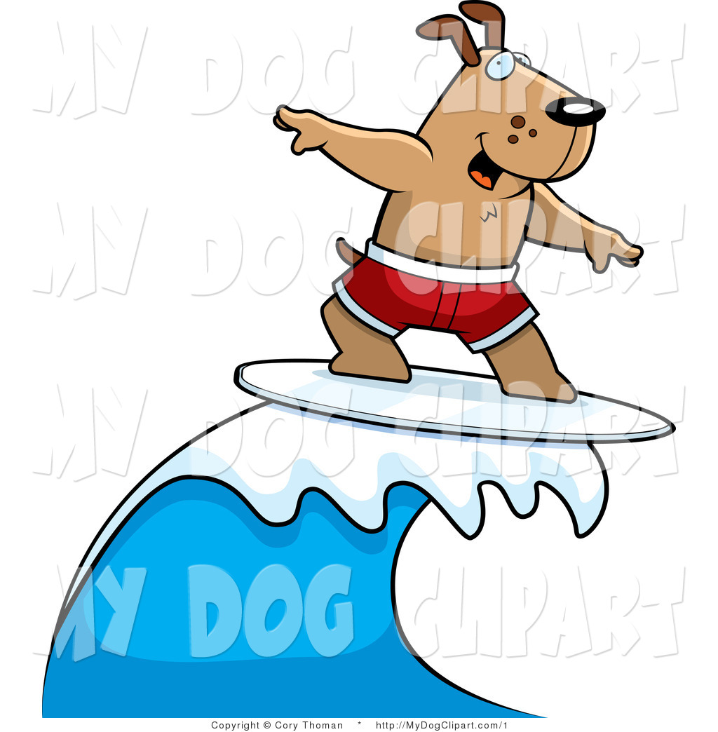 1024x1044 Vector Clip Art Of A Surfer Dog On Top Of A Wave By Cory Thoman