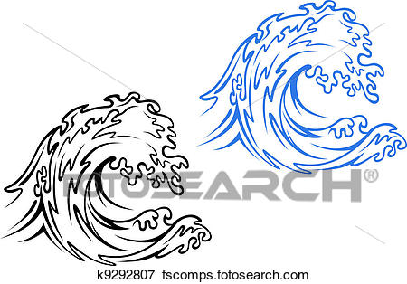450x314 Clip Art Of Sea Wave K9292807