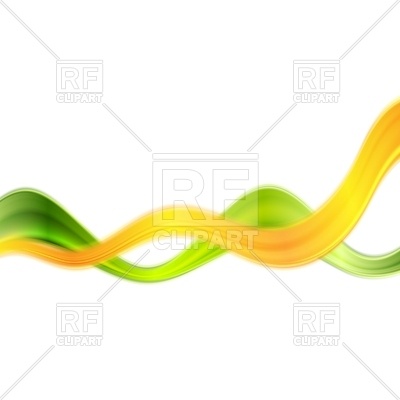 400x400 Colorful Abstract Green And Orange Waves On White Background