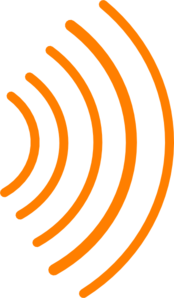 174x298 Radio Waves Orange Clip Art