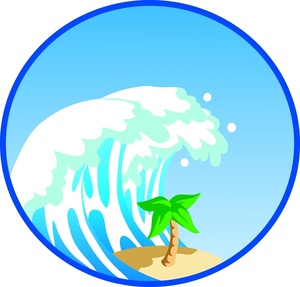 300x287 The Waves Crashing On Beach Clip Art Cliparts