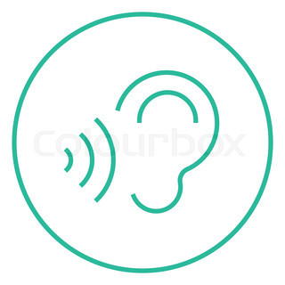 320x320 Ear And Sound Waves Thick Line Icon With Pointed Corners And Edges