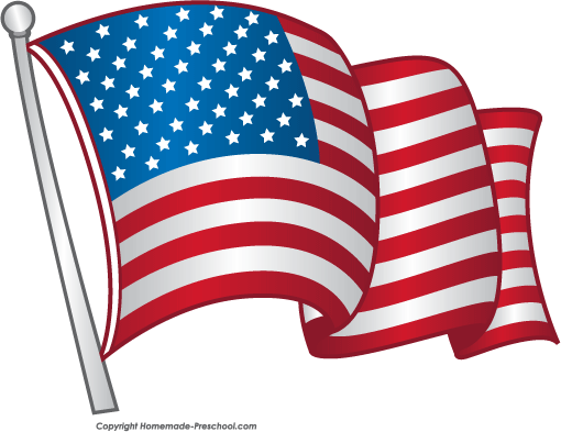 Waving American Flag Clipart