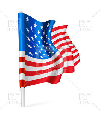 334x400 Waving Flag Of The Usa The Flag Pole Royalty Free Vector Clip Art