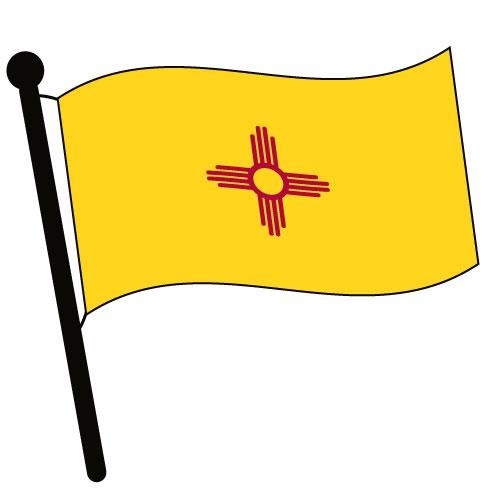 500x500 New Mexico Waving Flag Clip Art