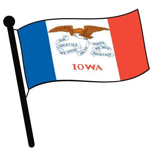 500x500 Iowa Waving Flag Clip Art