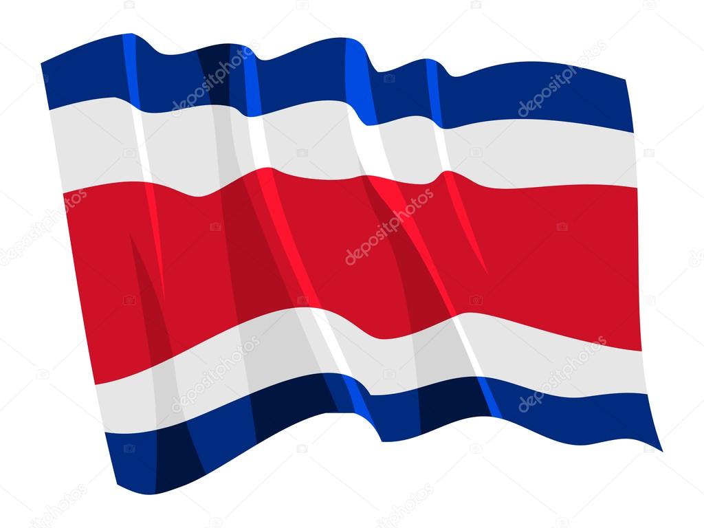 1024x768 Political Waving Flag Of Costa Rica Stock Vector Perysty