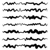 170x170 Clip Art Of Abstract Irregular Line Set. Different Wavy, Zigzag