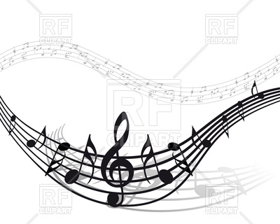 400x320 Wavy Musical Notes Background Royalty Free Vector Clip Art Image
