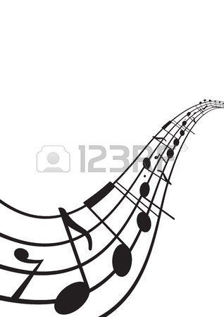 318x450 Music Notes On Wavy Staff. A4 Size Page. Graphic Design Element