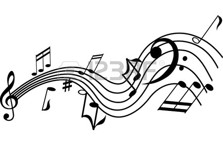 450x286 Musical Symbols On A Twisted Staff, Vector Graphic Design Element