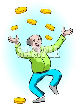 259x350 Happy Old Man With Lots Of Money And Wealth