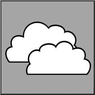 304x304 Clip Art Weather Icons Cloudy Grayscale Unlabeled I