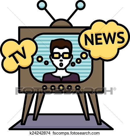 449x470 Clip Art Of Tv Weather News Reporter K25462807