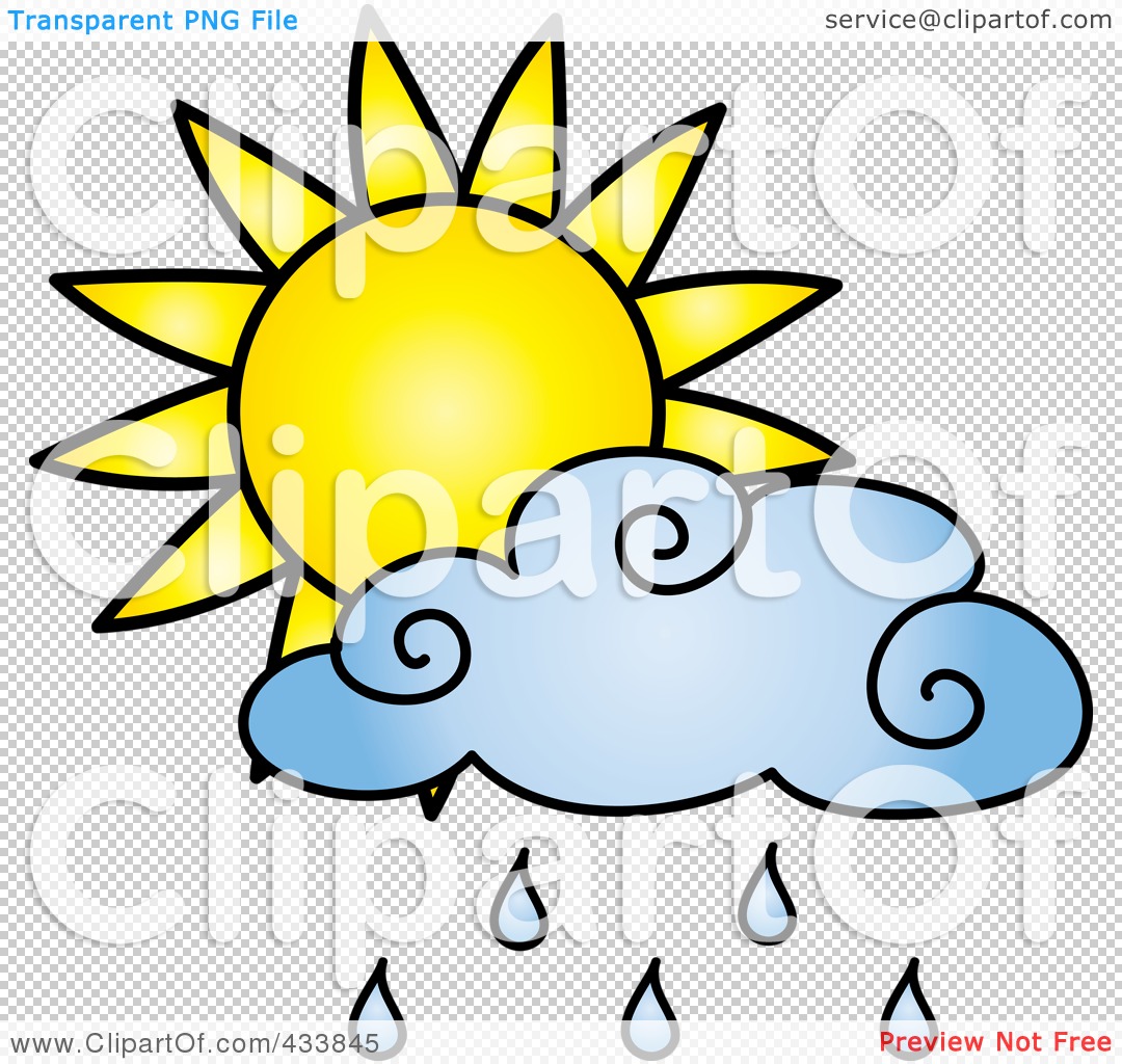 1080x1024 Royalty Free (Rf) Clipart Illustration Of A Sun Behind A Blue Rain