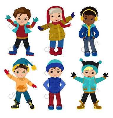 383x400 Boys Winter Clothing Clipart Set From Sandydigitalart