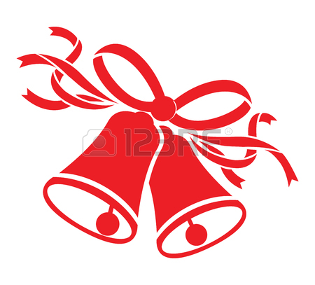 450x407 Illustration Of A Elegant Black Color Wedding Bells With Ribbons