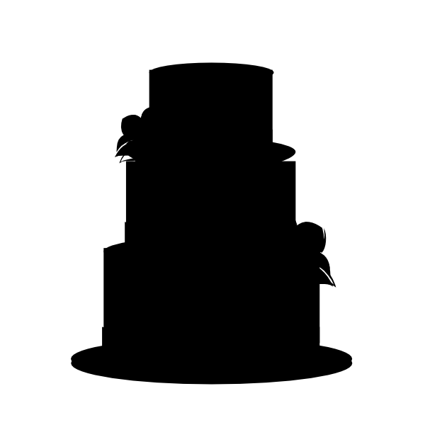 600x600 Clip Art Black And White Wedding Cake Clipart