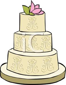 232x300 Formal Wedding Cake Clip Art Image