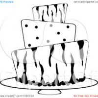 200x200 Cake Clipart Black And White