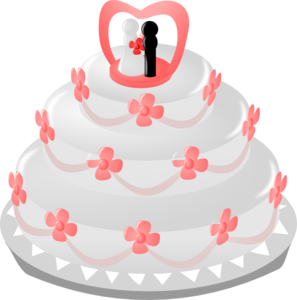 297x300 Wedding Cake With Topper Clip Art