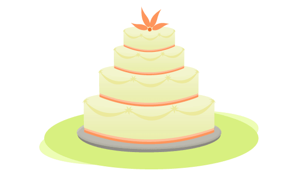 600x350 Wedding Cake Clipart Vector