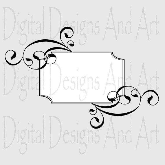 570x570 Wedding Frames, Digital Frame, Wedding Clipart, Swirls, Digital