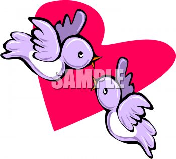 350x317 Cartoon Lovebirds Singing To Each Other