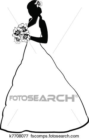 299x470 Clip Art Of Bride Silhouette K7708077