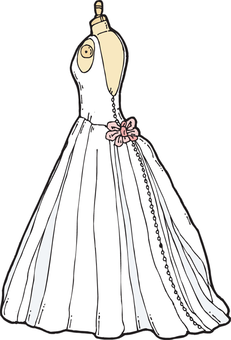 476x700 Red Gown Wedding Dress Clipart
