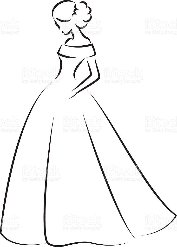 735x1024 Wedding Dress Clipart Elegant Bride