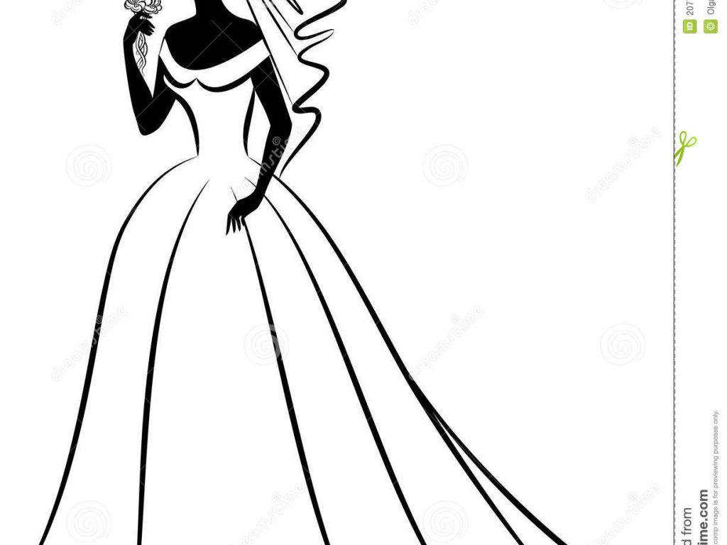 1024x768 Creative Inspiration Wedding Dress Clipart Outline Panda Free