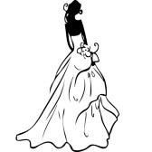 168x168 Vintage Wedding Dress Clipart