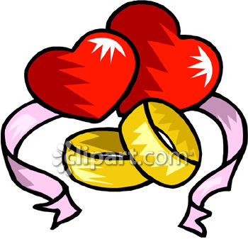 350x337 A Pair Of Wedding Bands In Front Of Hearts