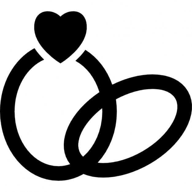 626x626 Wedding Rings With A Heart Icons Free Download
