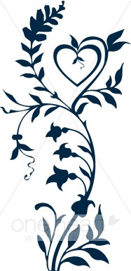 187x388 Navy Blue Flowers Clip Art